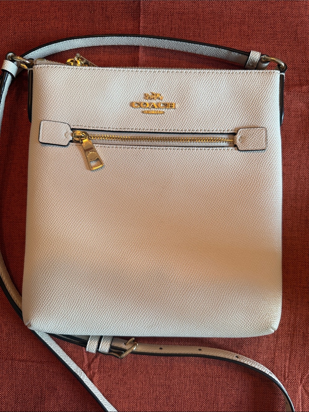 Coach Cream Leather Crossbody with Gold Hardware - Picture 3 of 5